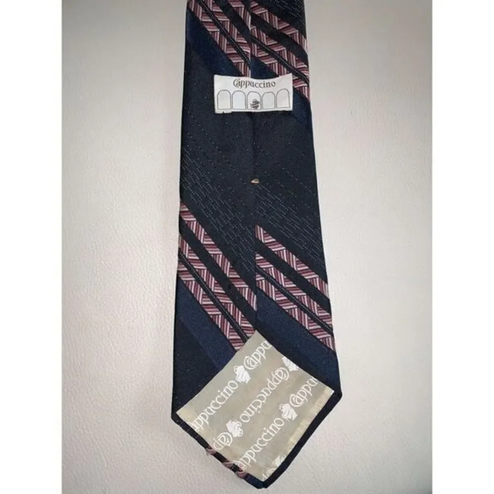 Cappuccino Mens Tie‎ Blue Striped Geometric